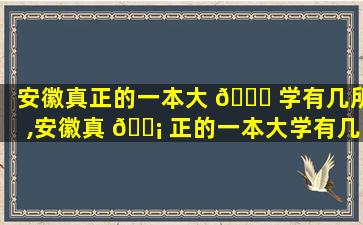 安徽真正的一本大 🐒 学有几所,安徽真 🐡 正的一本大学有几所大学